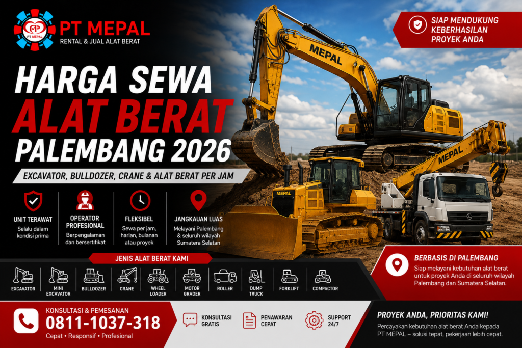 Harga Sewa Alat Berat Palembang 2026
